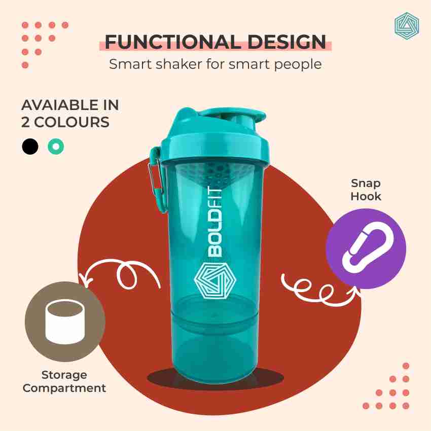 Smart Shaker Bottles for BCAA & Pre-Post Workout Supplement Protein Shake  Gym Sipper Bottle for Men & Women, BPA Free with Storage Compartment -600ml