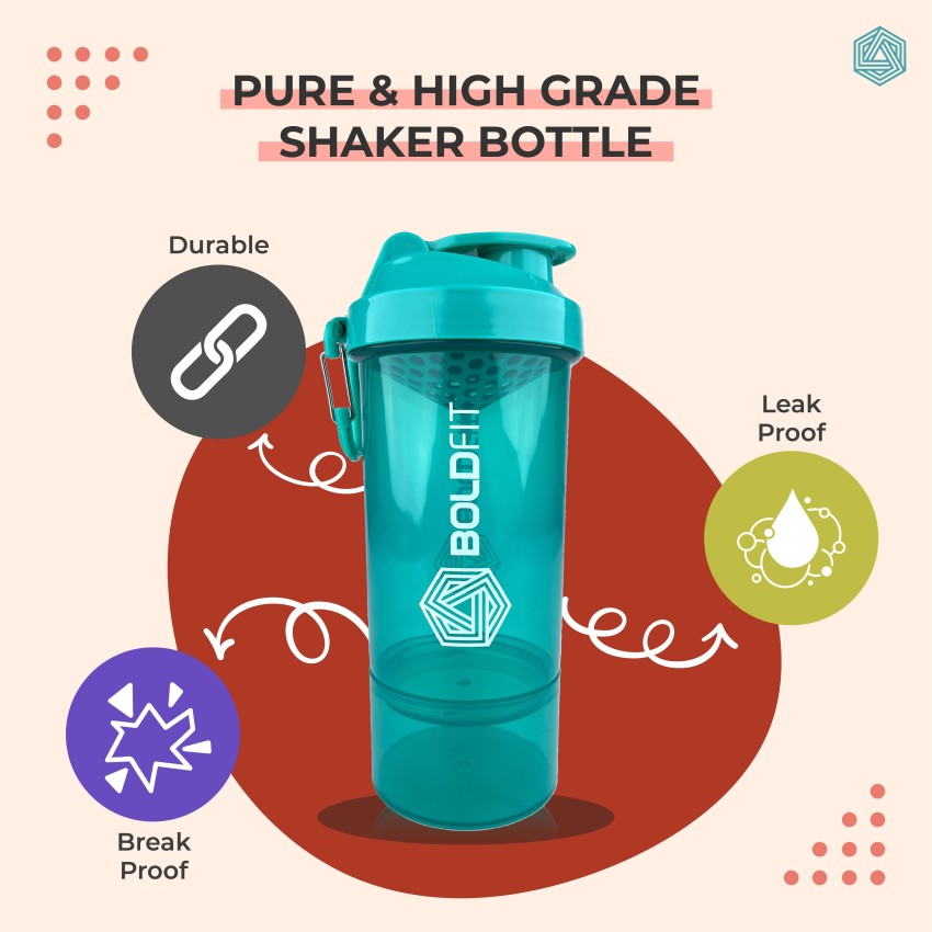 Boldfit Gym Spider Shaker Bottle 500ml with Extra Compartment, 100%  Leakproof Guarantee, Ideal for Protein, Preworkout and BCAAs, BPA Free  Material …