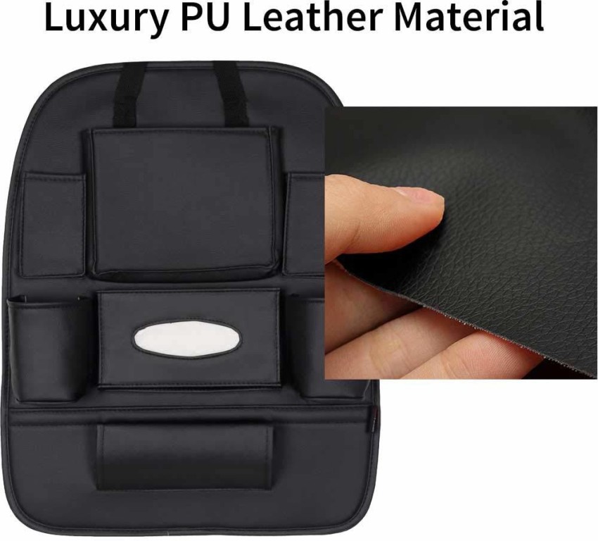 RD Universal PU Leather Car Auto Seat Back Organizer Multi Pocket