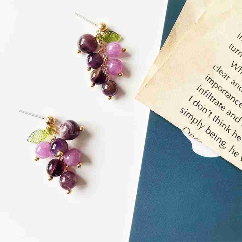 Purple grape outlet earrings