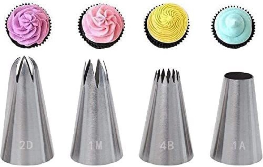 Bulky Buzz;Best of Baking 4PCS Large Piping Tips Set, Cupcake