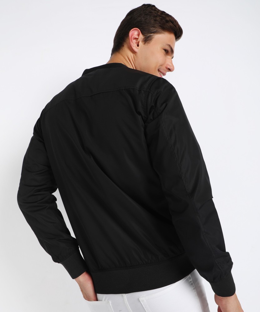 Buy Men Black Solid Full Sleeves Casual Jacket Online - 805561