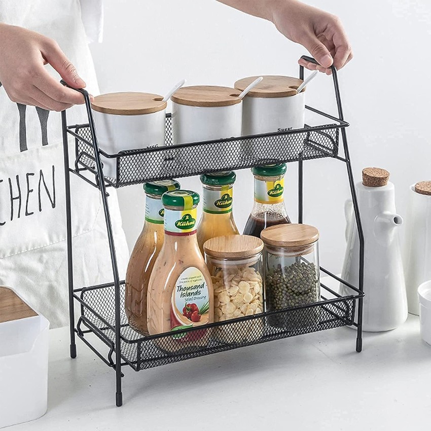 SHIYON Containers Kitchen Rack Iron Space Saving Kitchen Organizer