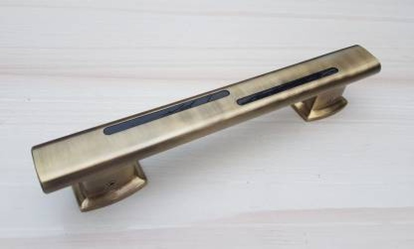 boruz Ovel Antique Black Brass Handle - 14 Inch Brass Door Handle