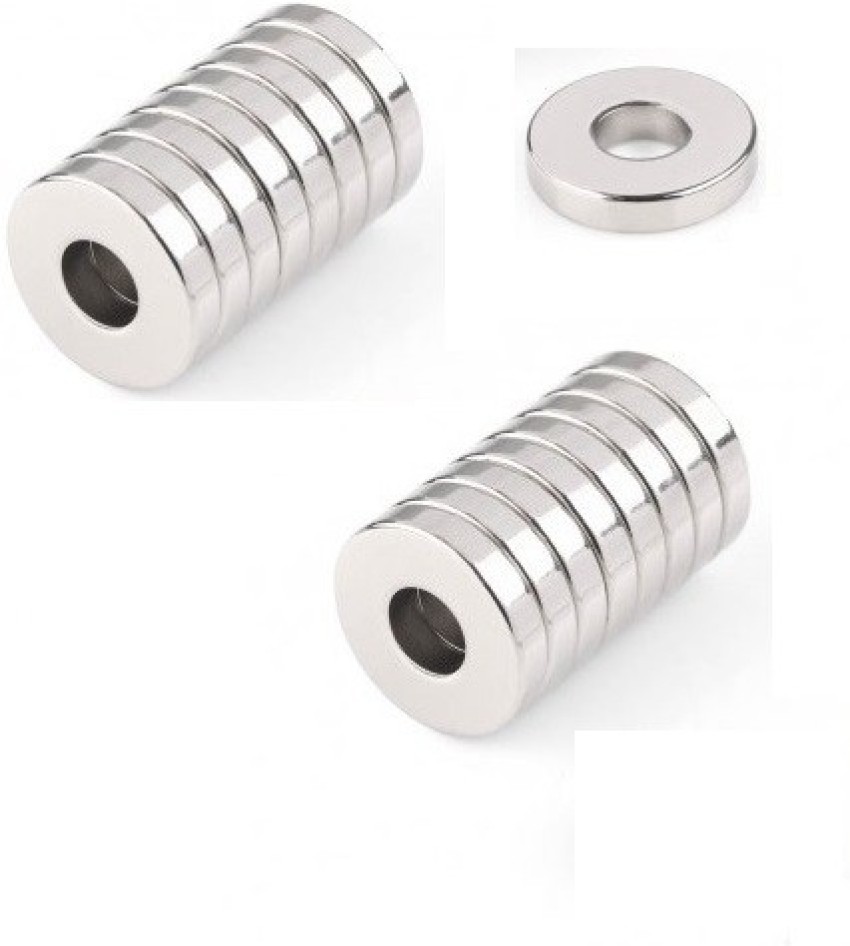 ART IFACT 10 Pieces of 20mm x 5mm with 8mm hole Neodymium Magnets