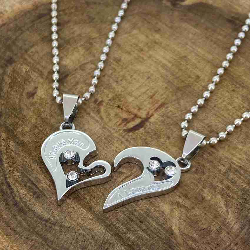 Devora Couple Special Dual Heart love Pendant Chain for lovers