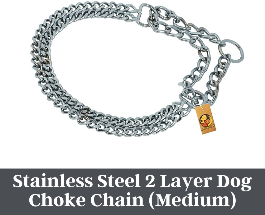 Foodie Puppies Stainless Steel 2 Layer Dog Choke Chain Collar 24