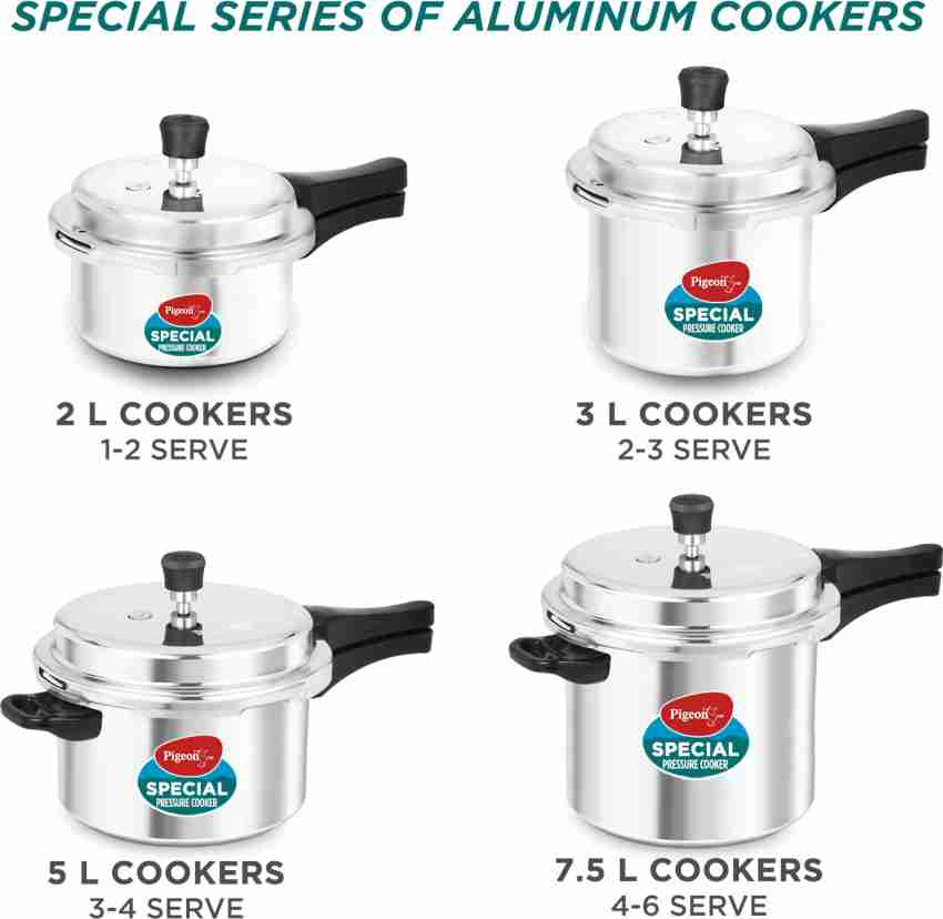 Pigeon Special Combo Pack 2 L 3 L 5 L Pressure Cooker