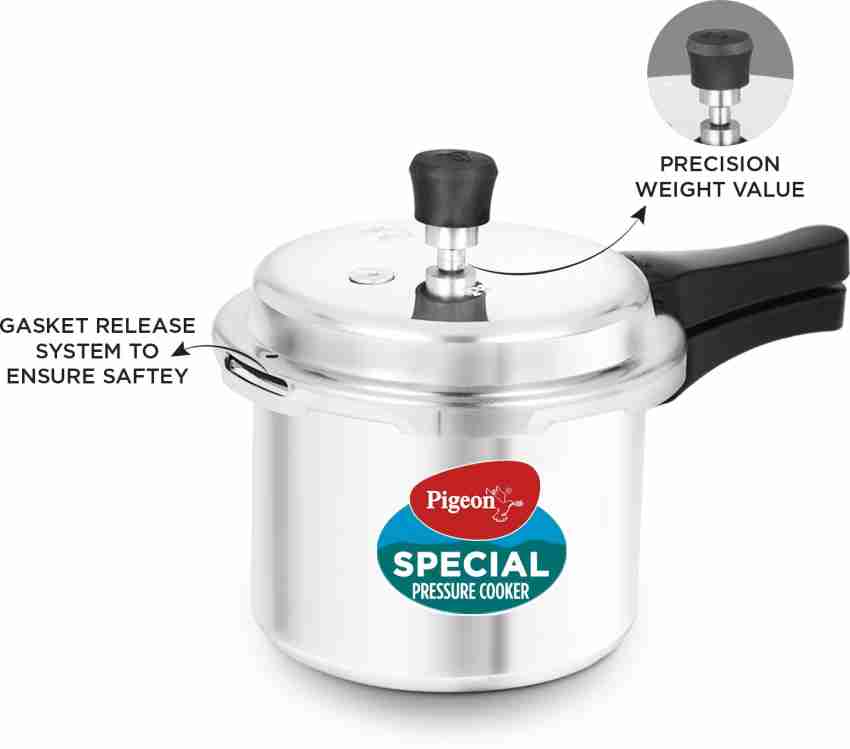 Pigeon Pressure Cooker Set 2 + 3 + 5 Quart - Stainless Steel - Induction  Base Outer Lid - Cook delicious food in less time: soups, rice, legumes,  and