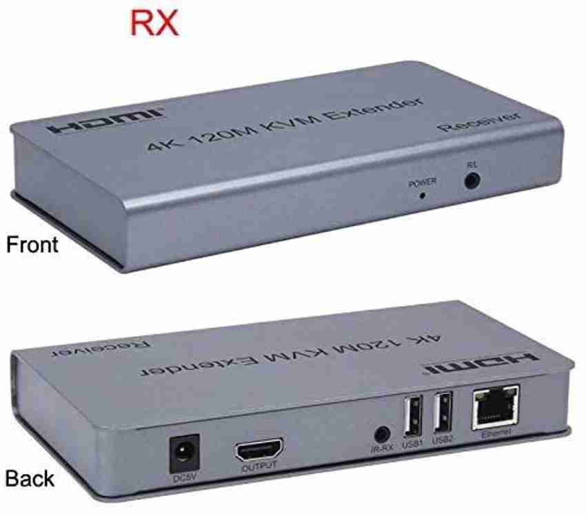 RuhZa 4K 120M HDMI KVM Extender Transmitter Receiver Over Cat5 5e
