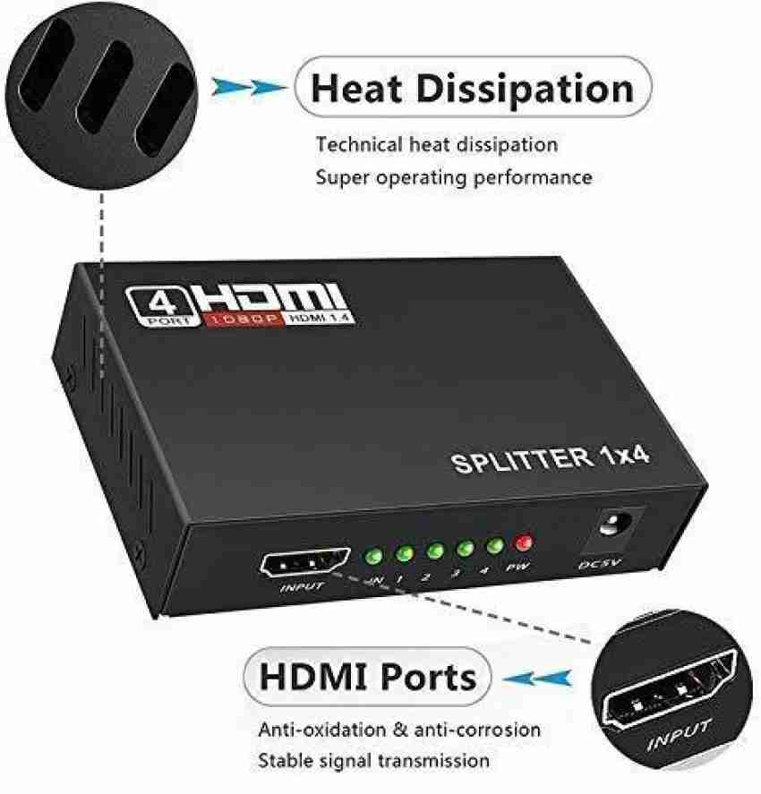 Tobo Full HD 4K HDMI Splitter 1X2 2 Ports Repeater Amplifier Hub