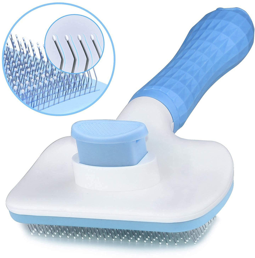 Pups Pets Dog Grooming Plastic Auto Slicker Self Cleaning Hair Brush for Dogs Puppies Basic Comb for Dog Price in India Buy Pups Pets Dog Grooming Plastic Auto Slicker Self Cleaning Hair