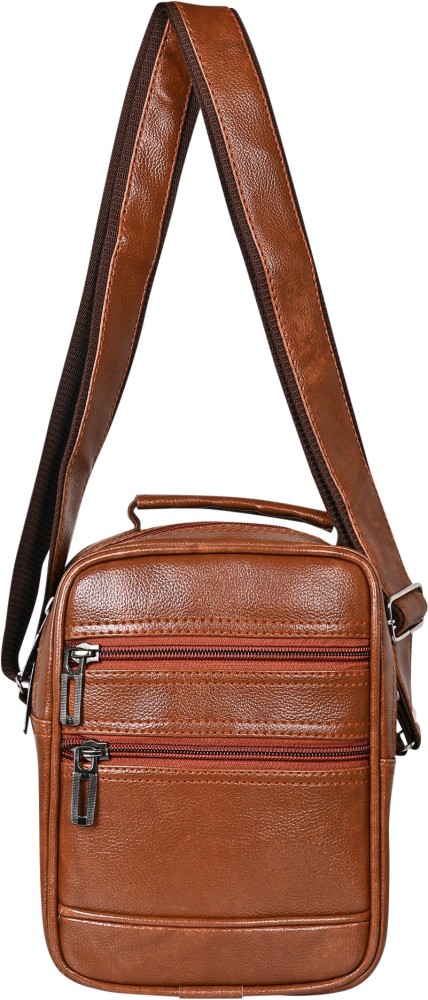 S K Unisex Mens Leather Side Bag Size 8 X 25 X 10