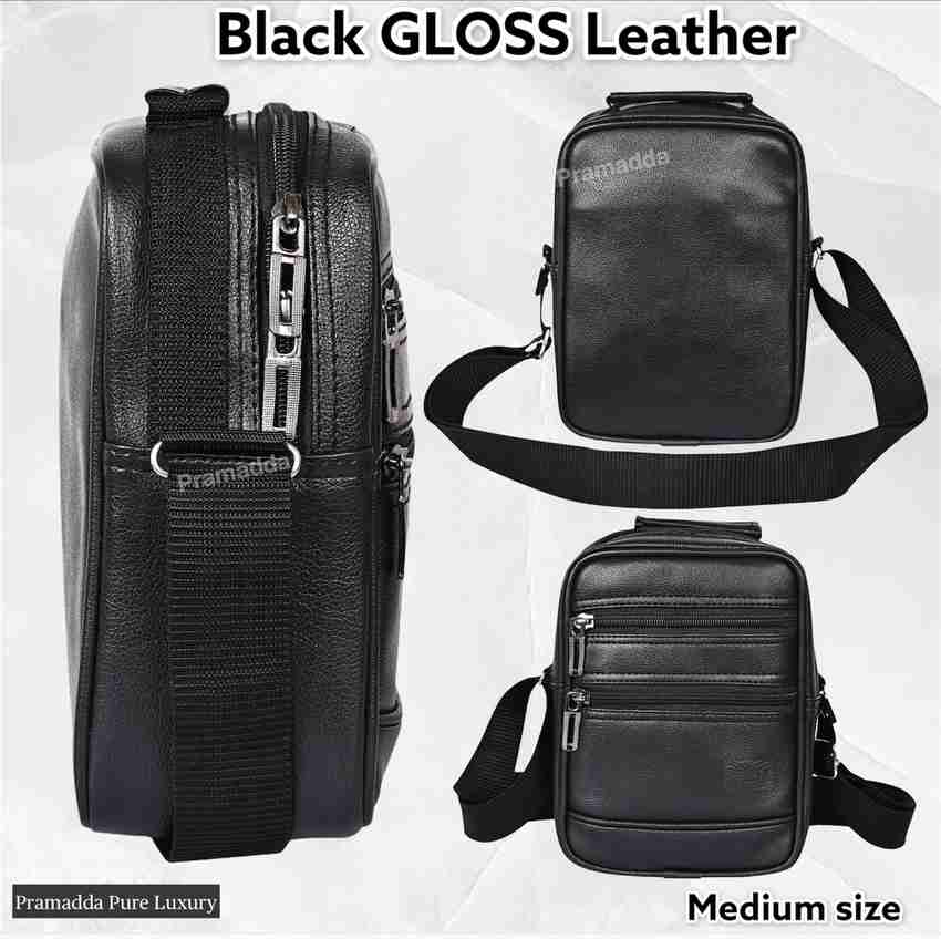 Pramadda Pure Luxury Black Sling Bag Traveller leather Sling Bag