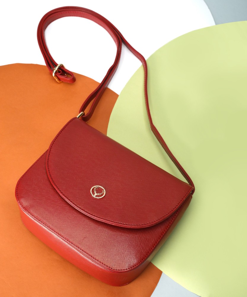 allen solly red sling bag