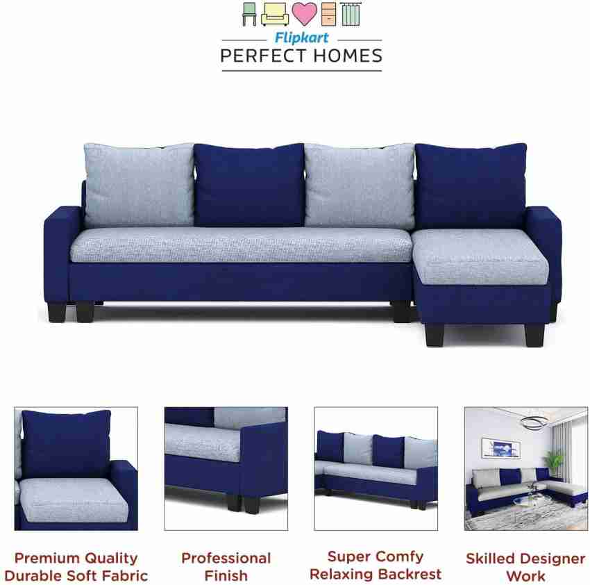 Flipkart Perfect Homes Porto L Shape Fabric 6 Seater Sofa (Finish