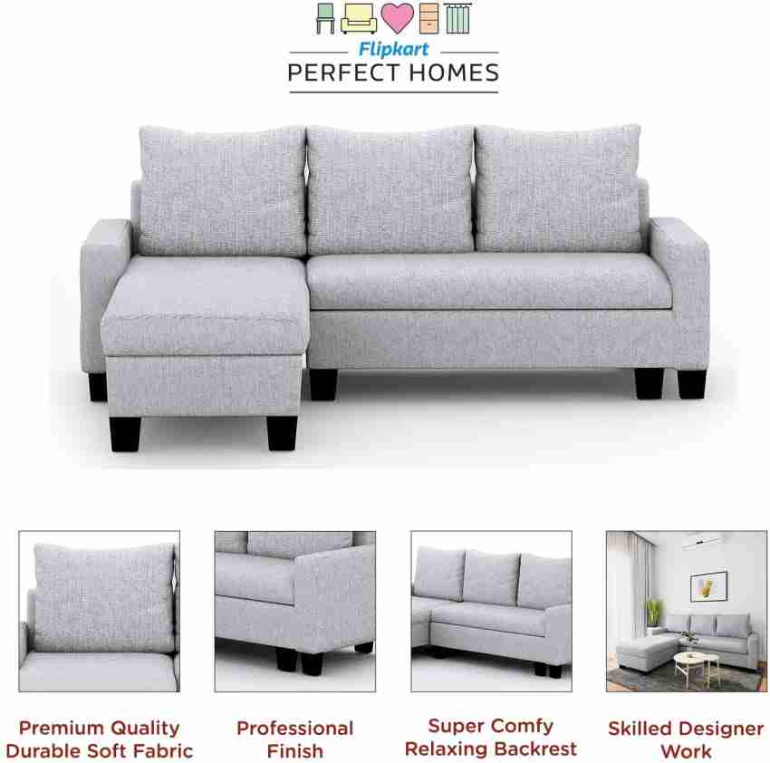 Flipkart Perfect Homes Porto L Shape Fabric 5 Seater Sofa - Price