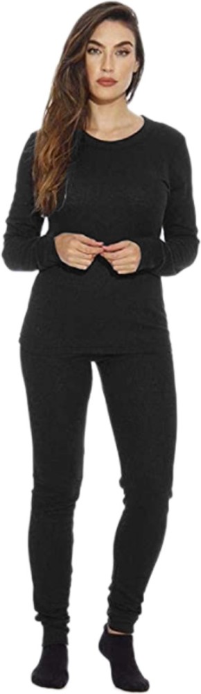 WOMEN'S CUT SLEEVES THERMAL TOP AND BOTTOM SET