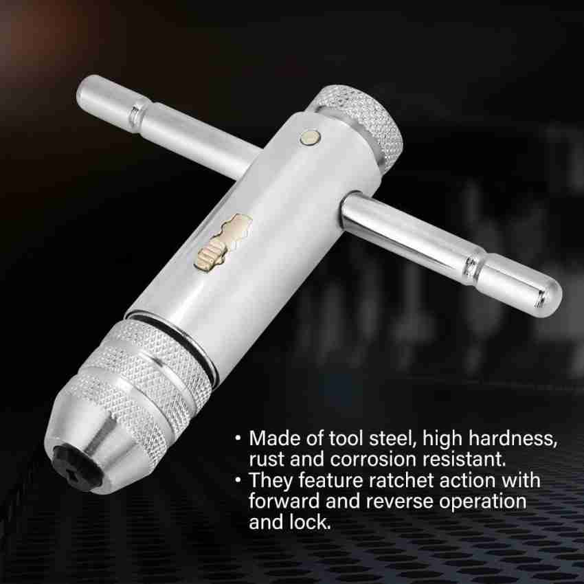 Quluxe Adjustable T-Handle Wrench, Ratchet Tap Wrench, Household Adjustable  One-Hand Ratchet Wrench (M5-12 Long)