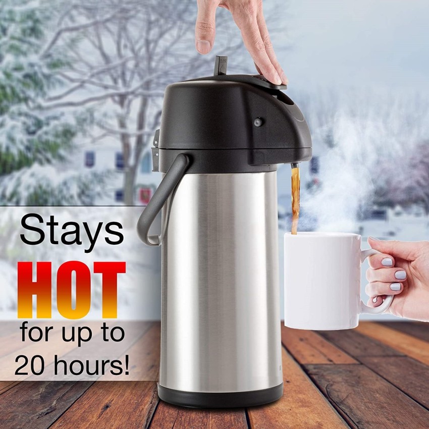 HomeCraft Double Wall Stainless Steel Airpot Coffee Dispenser, 2 L