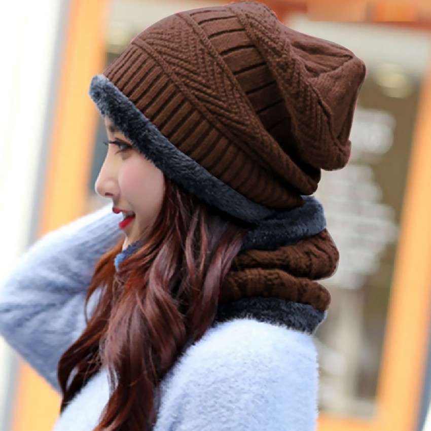 Up To 83% Off on Winter Beanie Hats Scarf Set