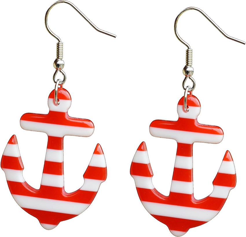 Red cheap anchor earrings