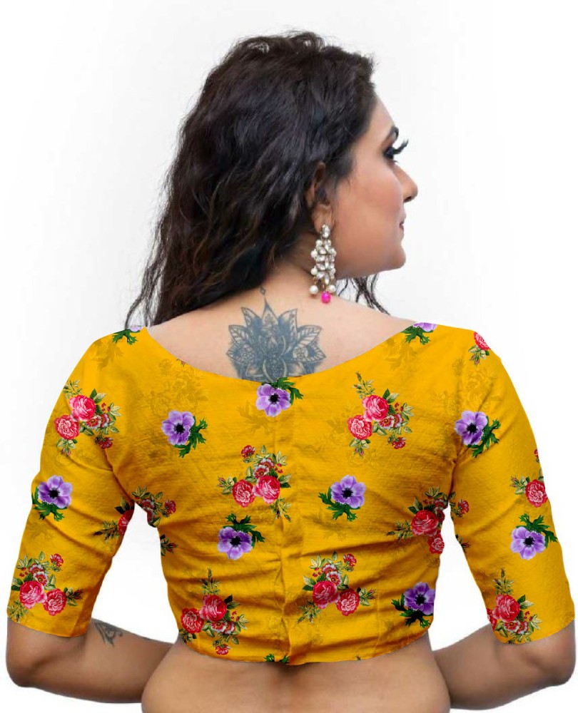 PRAVARSH Chiffon Floral Print Blouse Material Price in India - Buy PRAVARSH  Chiffon Floral Print Blouse Material online at