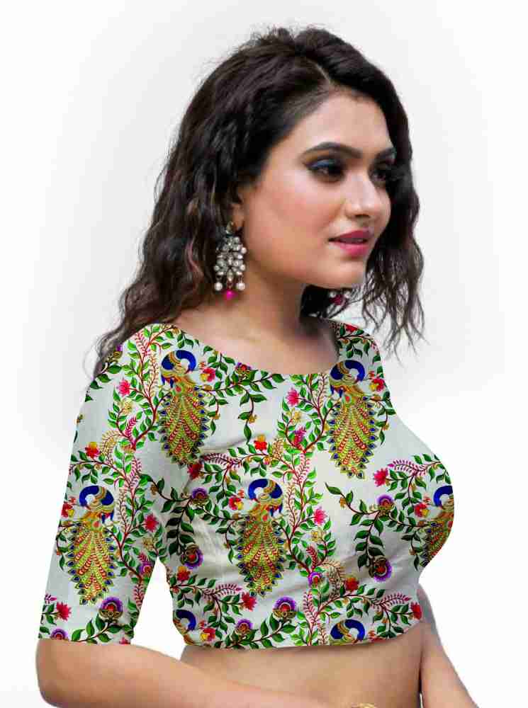 PRAVARSH Chiffon Floral Print Blouse Material Price in India - Buy PRAVARSH  Chiffon Floral Print Blouse Material online at