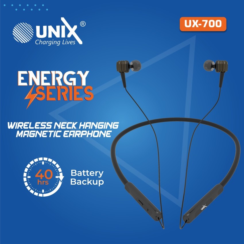 Unix WIRELESS NECK HANGING MAGNETIC EARPHONE 40 Hours Battery