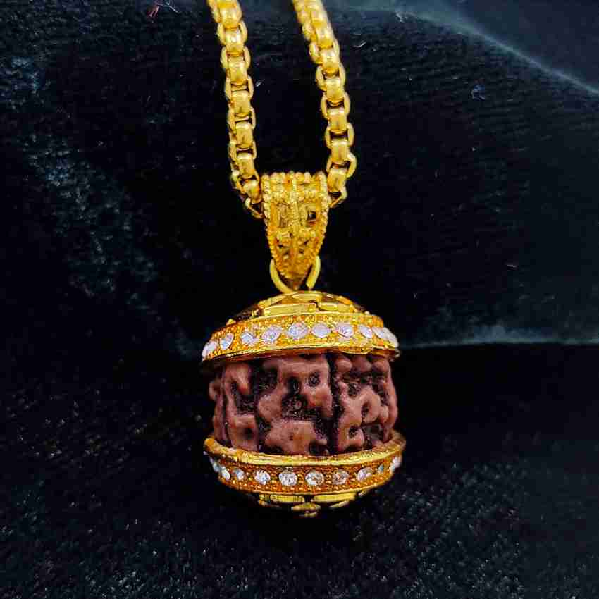 Gold chain with single on sale rudraksha