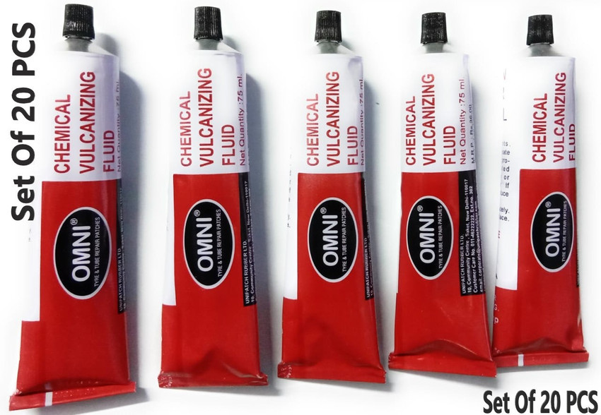 Omni Chemical Vulcanizing Fluid for Tyre Tube Repair Patches Set