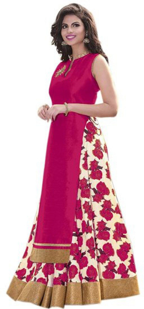Aika Printed Semi Stitched Lehenga Kurta Buy Aika Printed Semi