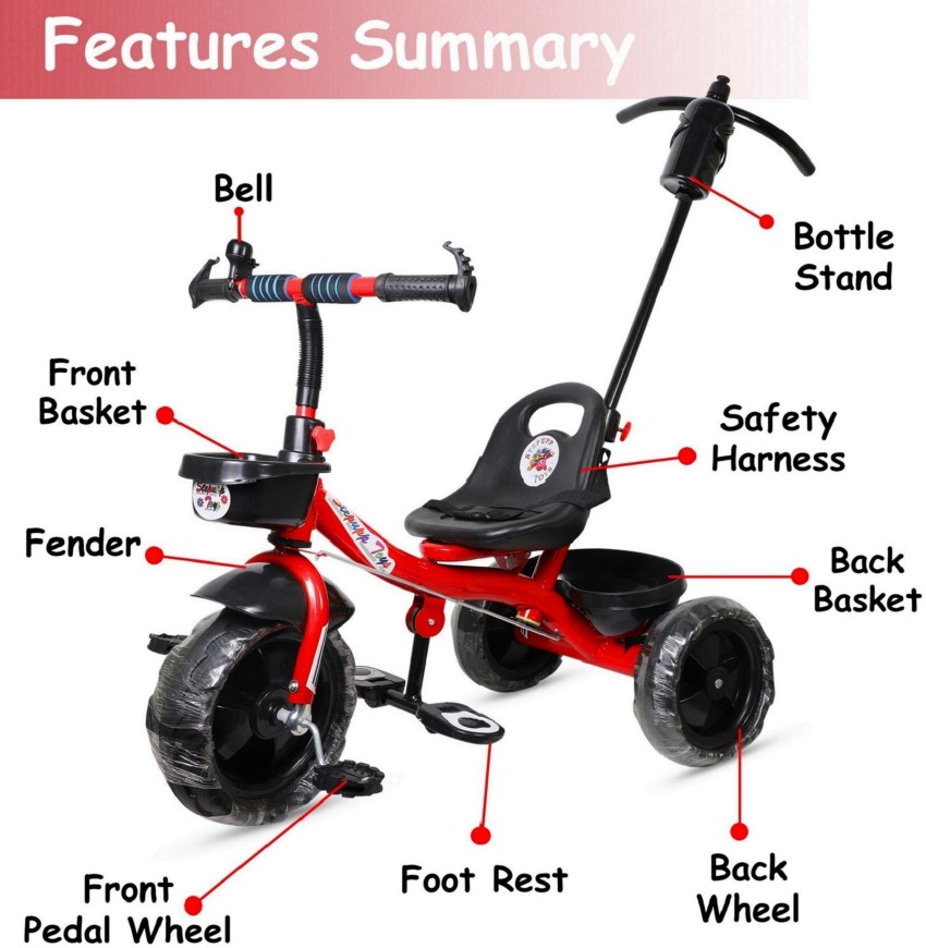 DUGGI MUGGI GOOD QUALITY BABY TRICYCLE WITH BASKET AND PARENT