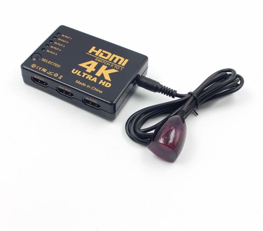 4K Ultra HD HDMI Switch 3 to 1 HDTV (Black) 