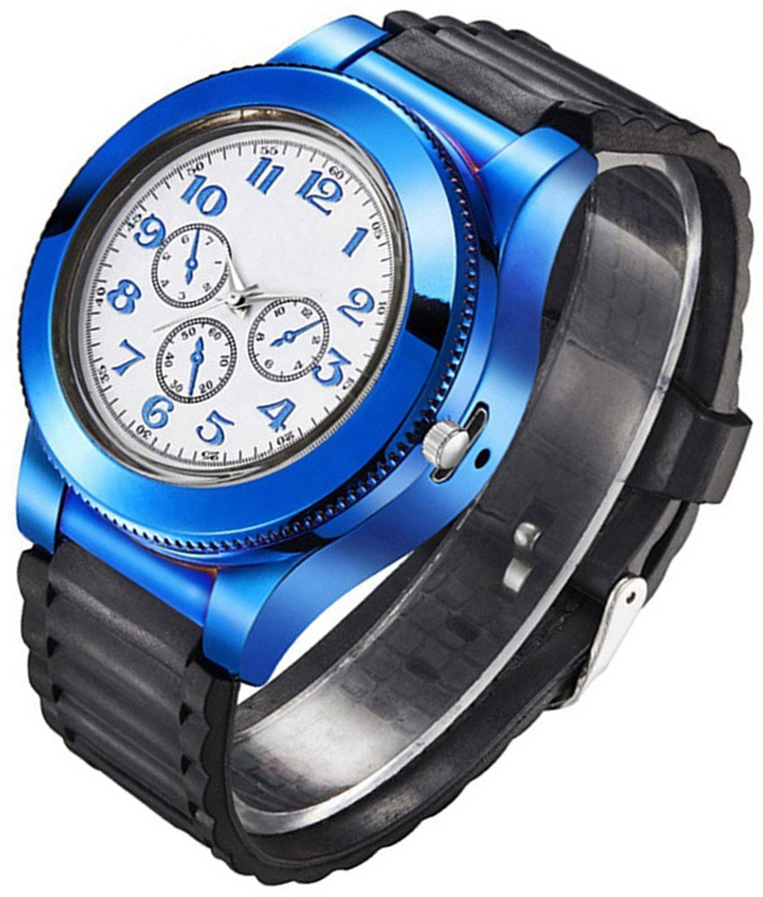 Huayue Men Wrist Watch Cum USB Chargeable Lighter Attach Micro USB Chargeable Blue Color Premium Quality Watch Cum Cigarette Lighter Price in India Buy Huayue Men