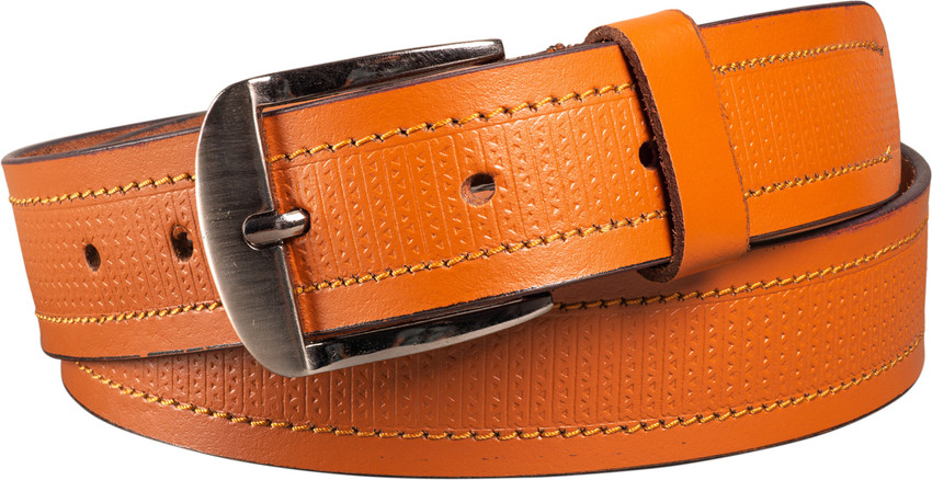 U N Men Women Casual Orange Genuine Leather Belt ORANGE Price