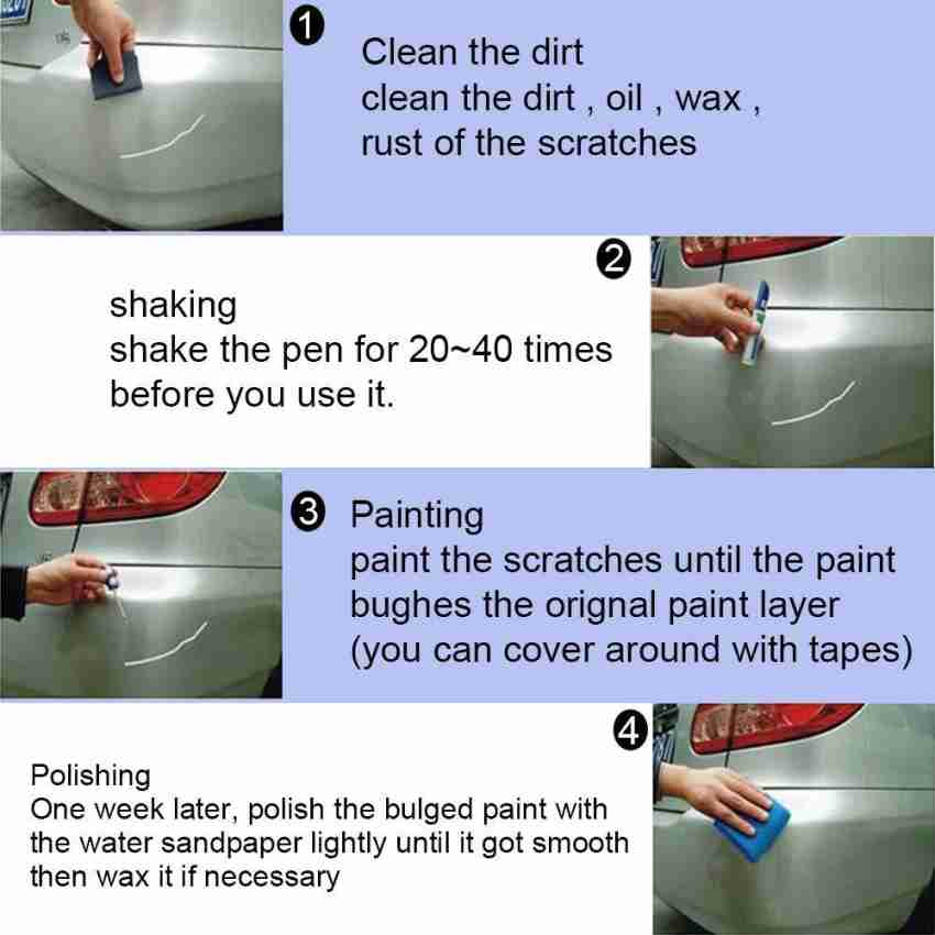 AllTopBargains 6 Auto Touch Up Paint Marker Pen Universal Silver and Clear Car Scratch Repair