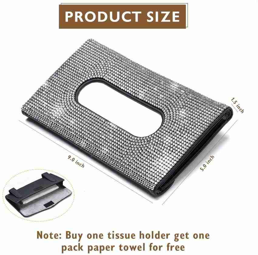 HANDCUFFS Car Tissue Holder Hanging Bling Car Sun Visor Tissue Box