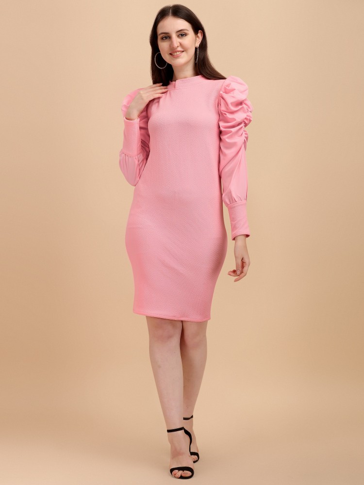 Paralians Women Bodycon Pink Dress Buy Paralians Women Bodycon Pink Dress Online at Best Prices in India Flipkart