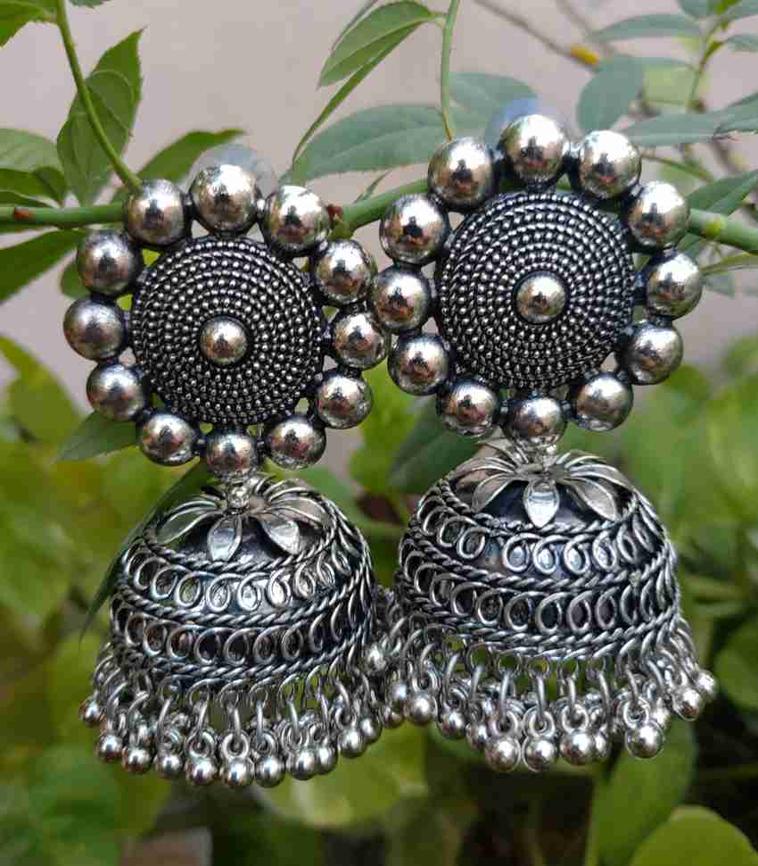 Jhumka silver big sales earrings