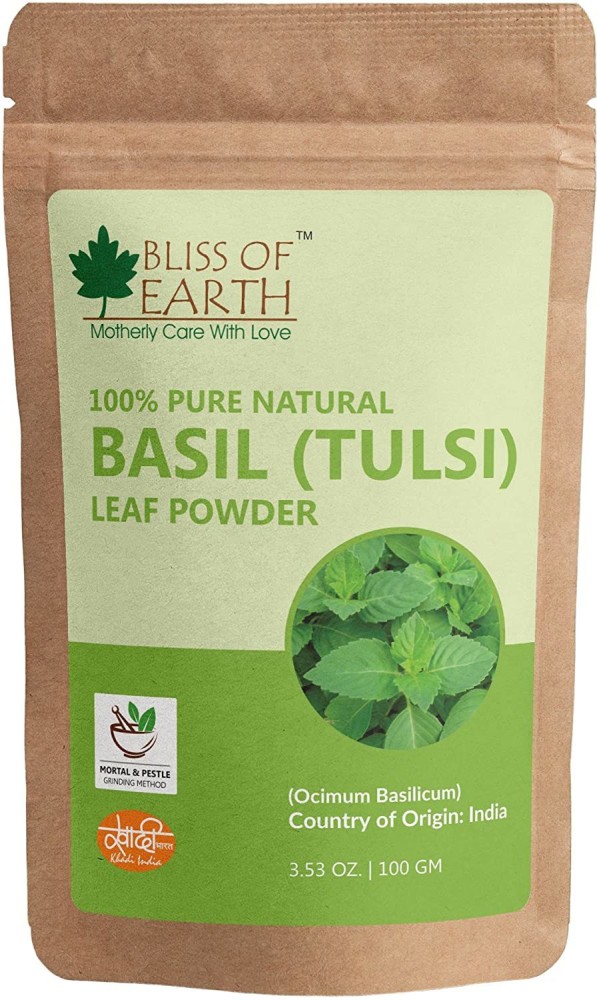 Bliss of Earth Basil Leaves Tulsi Powder Purity 200gm Stevia