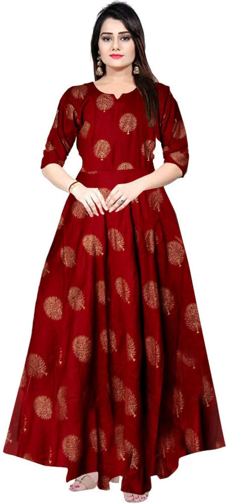 JWF Flared A line Gown Price in India Buy JWF Flared A line Gown online at Flipkart