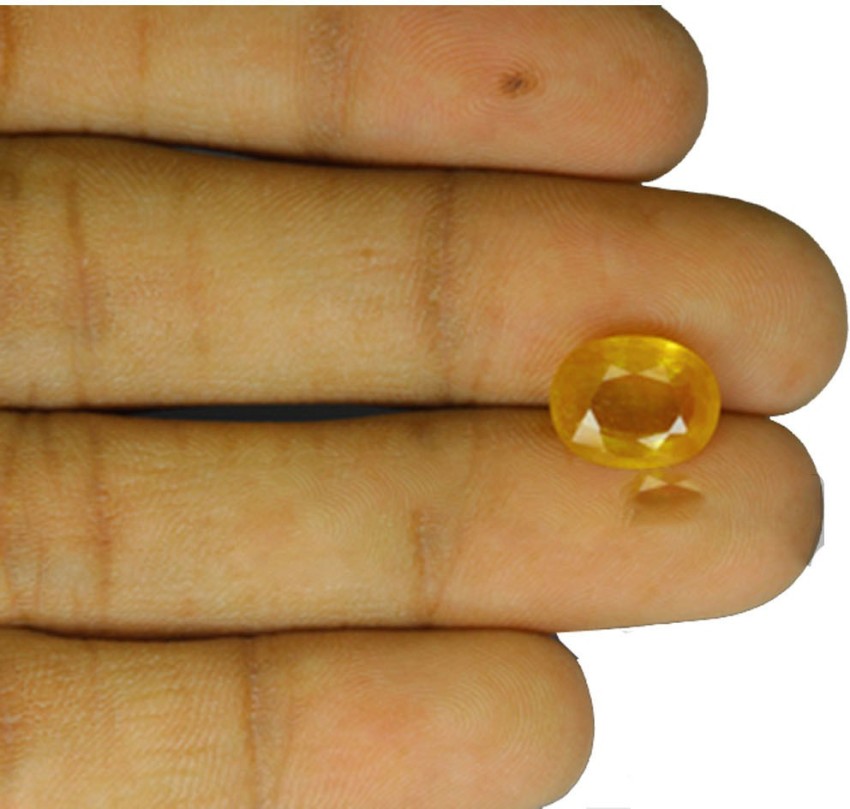 Yellow sapphire stone on sale rate