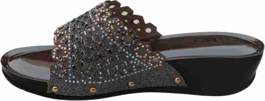 Sparkly wedge sandals hot sale