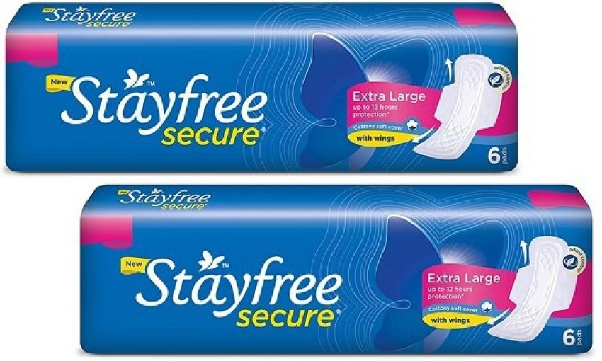 Stayfree Secure Cottony Soft Sanitary Pads (Extra Large Wings
