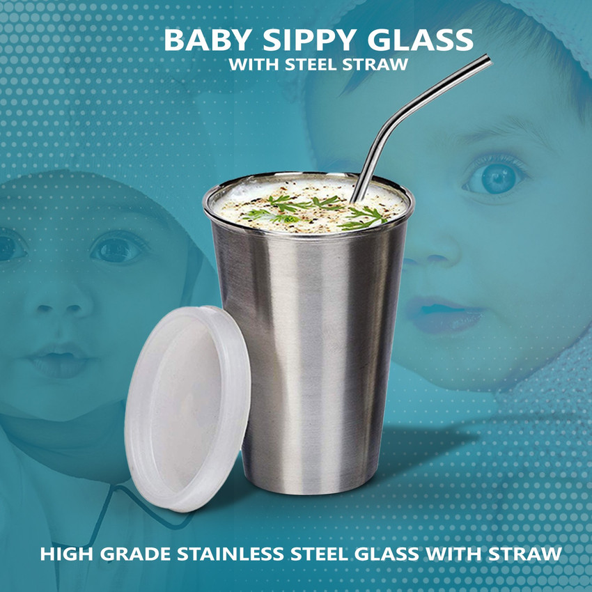 Steel glass for baby sales