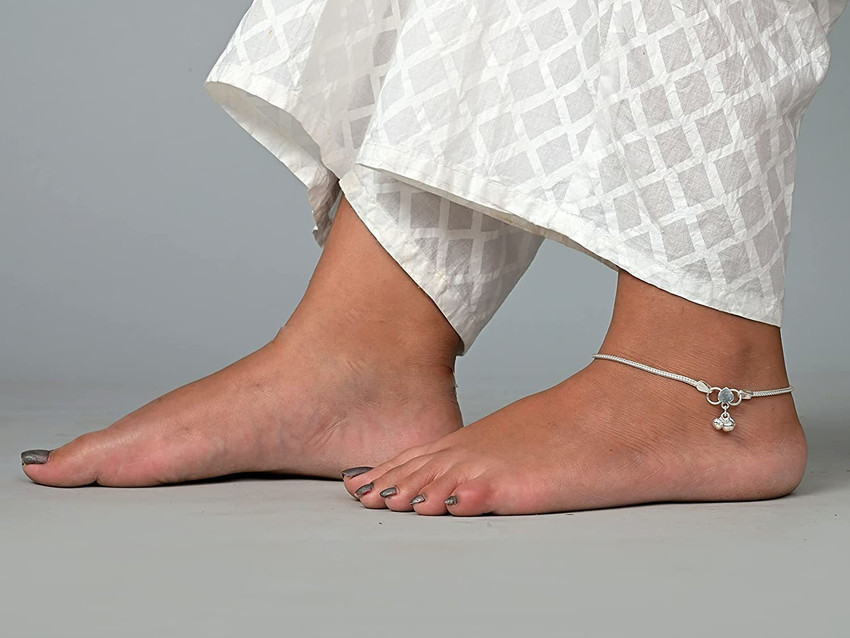 PAAVNI 925 Sterling Silver Anklets for women Single Payal Light Weight Chain Style Anklets Sterling Silver Anklet Price in India Buy PAAVNI 925 Sterling Silver Anklets for women Single Payal
