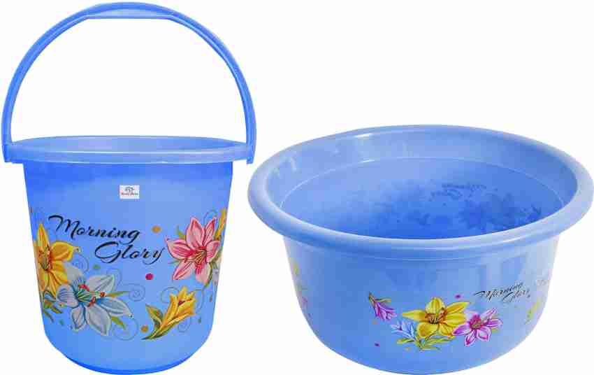 Heart Home Multipurposes Plastic Bucket With Lid & Tap SystemPack of 2  (Blue) 18 L Plastic Bucket Price in India - Buy Heart Home Multipurposes Plastic  Bucket With Lid & Tap SystemPack