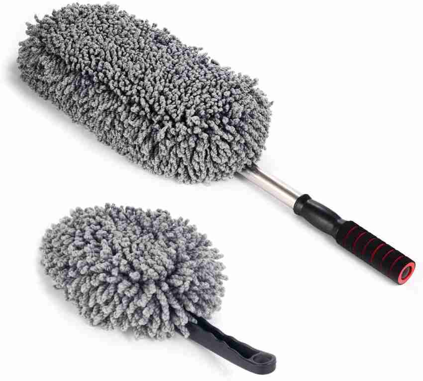 2pcs Microfiber Car Duster Brush - Cleaning Tool for Car Interior and Exterior, Soft Scratch Free Reusable Hand Duster Great for Cleaning Car Interior