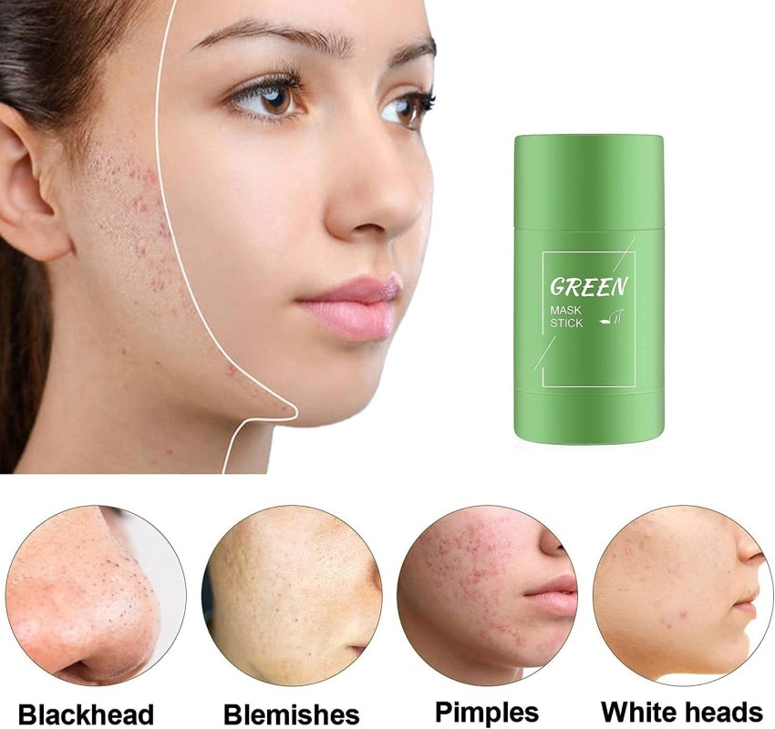 Green Tea solid Mask, Deep Cleanse Green Tea Mask, Green Mask Stick For  Blackheads, Non-Porous Deep Cleansing Mask Pen